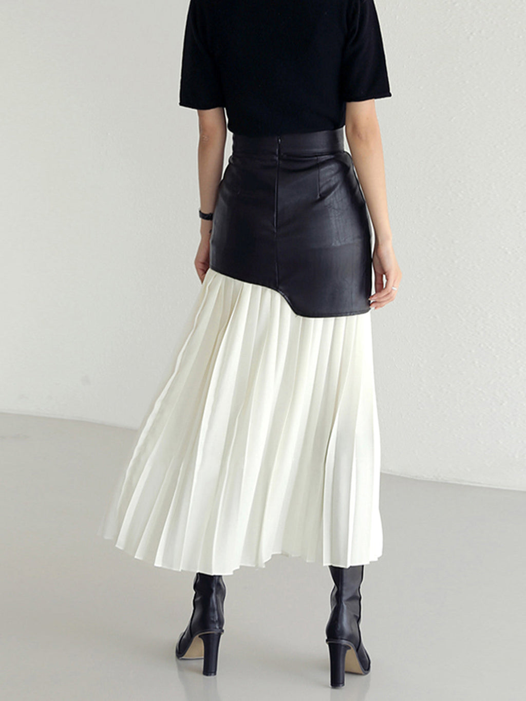 Damen Sommer Asymmetrischer Plissiert Midi Rock