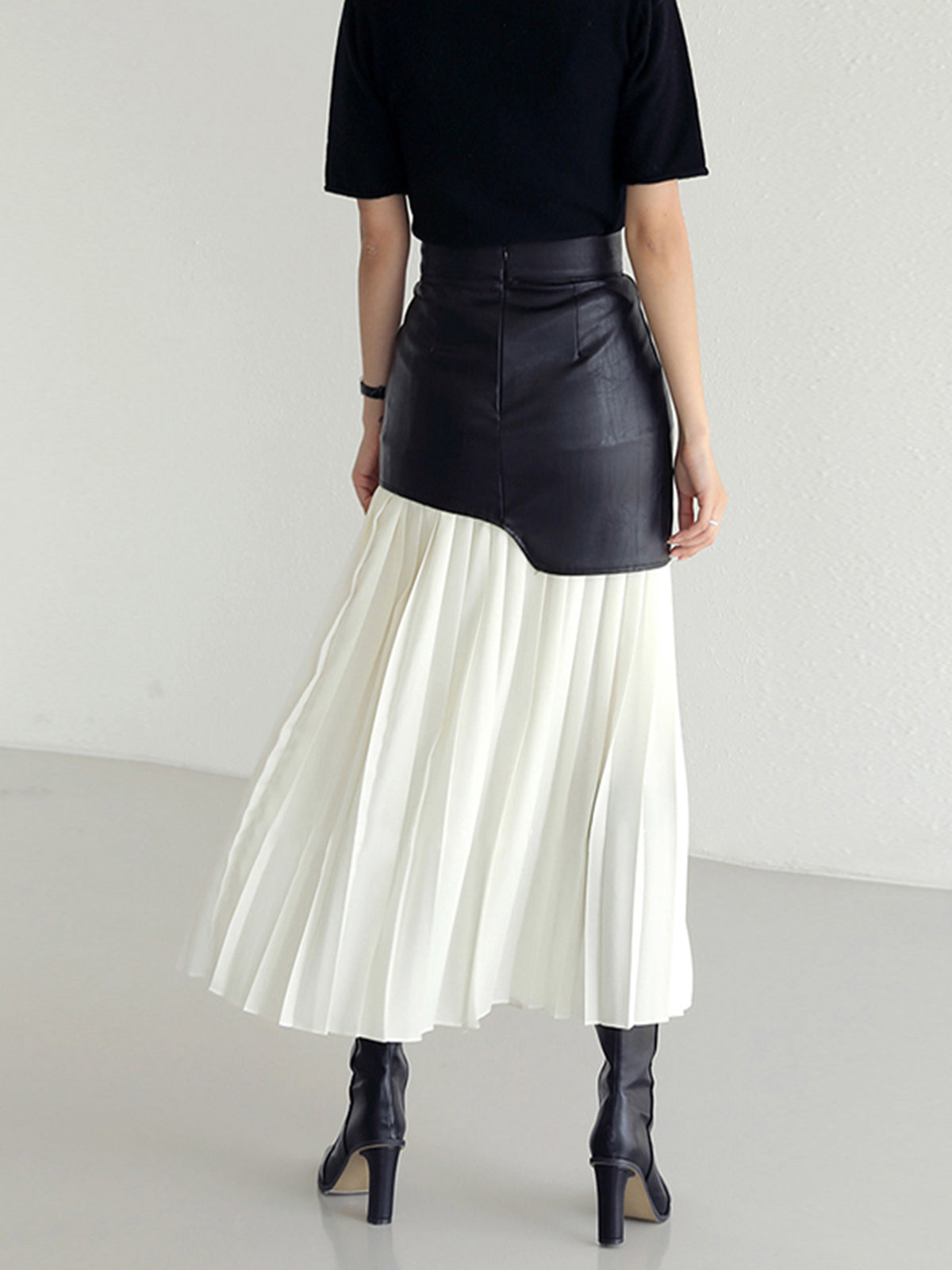 Damen Sommer Asymmetrischer Plissiert Midi Rock