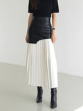 Damen Sommer Asymmetrischer Plissiert Midi Rock