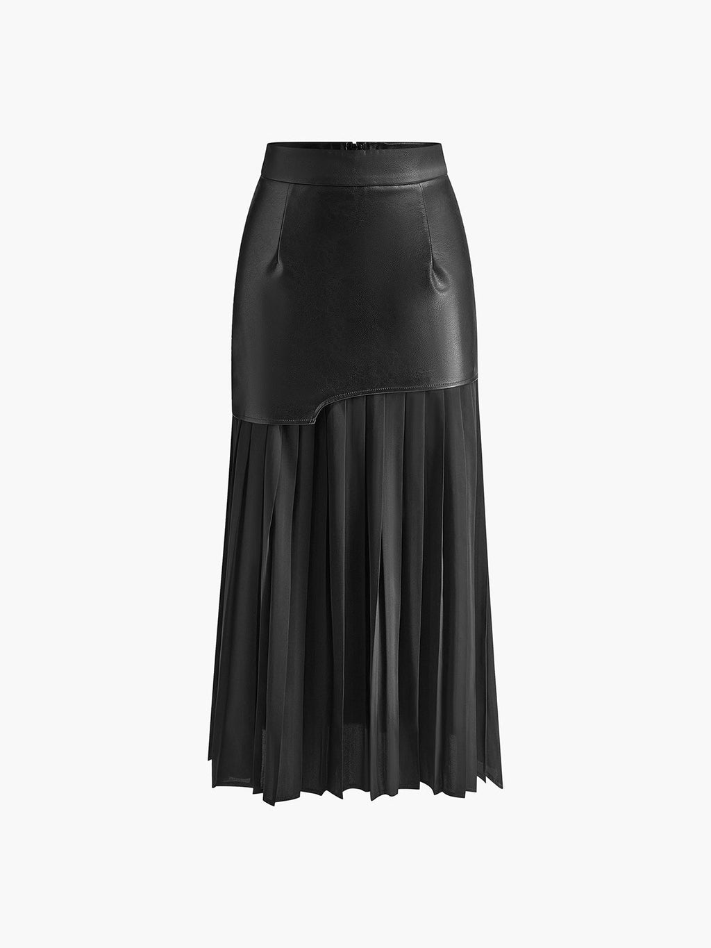 Damen Sommer Asymmetrischer Plissiert Midi Rock