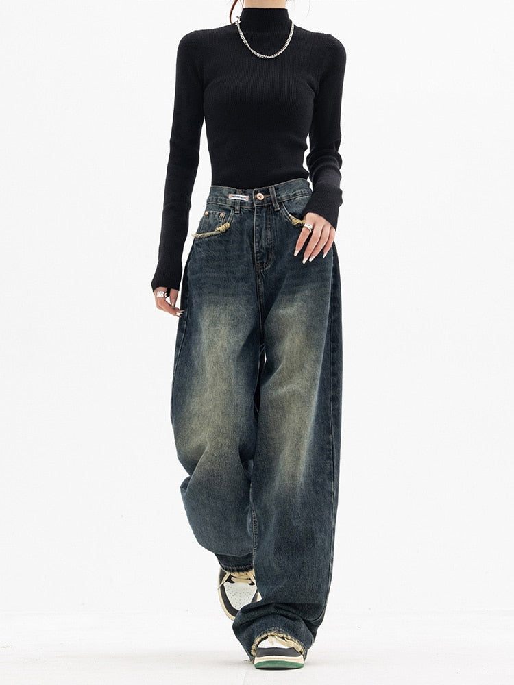 Baggy Jeans Damen | Hohe Taille & Weites Bein für lässige Silhouette