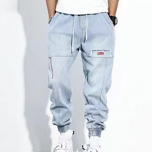Baggy Jeans Herren | Kordelzug-Bund & Elastische Knöchelbündchen
