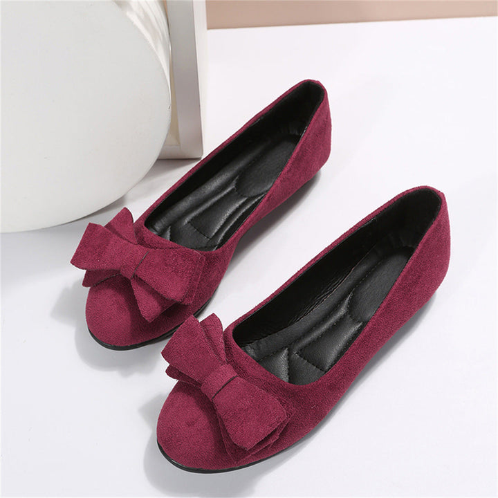 Damen Rund Schleife Orthopädische Ballerinas