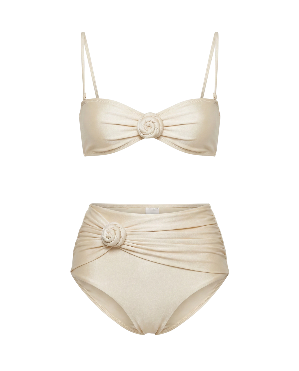 Bikini Damen | High Waist & 3D Blumen-Detail