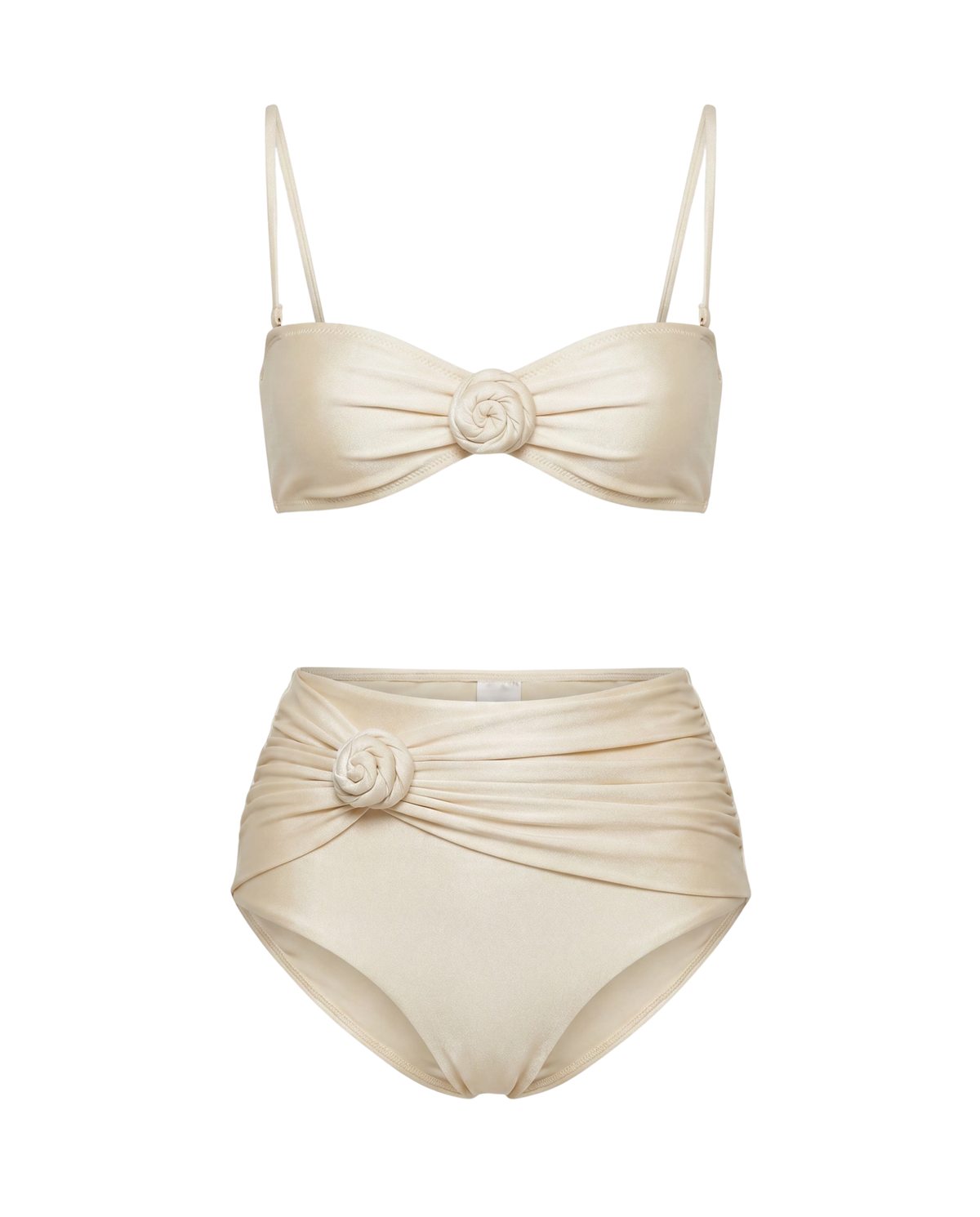 Bikini Damen | High Waist & 3D Blumen-Detail