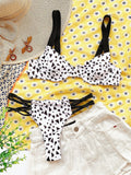 Bikini Set Damen | Bügel-Oberteil mit Geometrischem Print & Mehrfach-Trägern