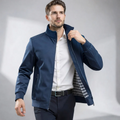 Leichte Blouson Jacke für Herren mit hohem Kragen und gestreiften Bündchen