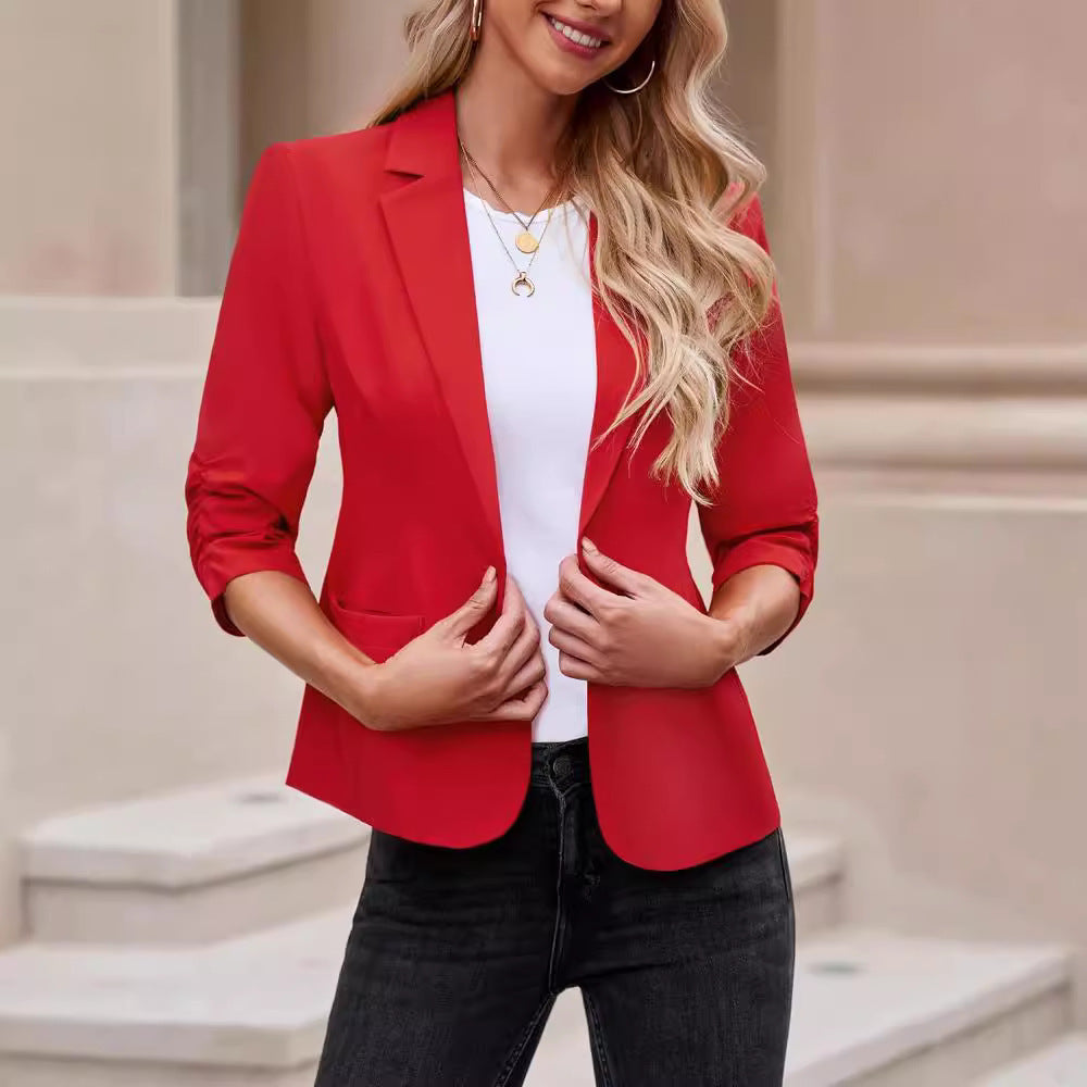 Blazer Damen | Raffärmel & Klassischer Knopf