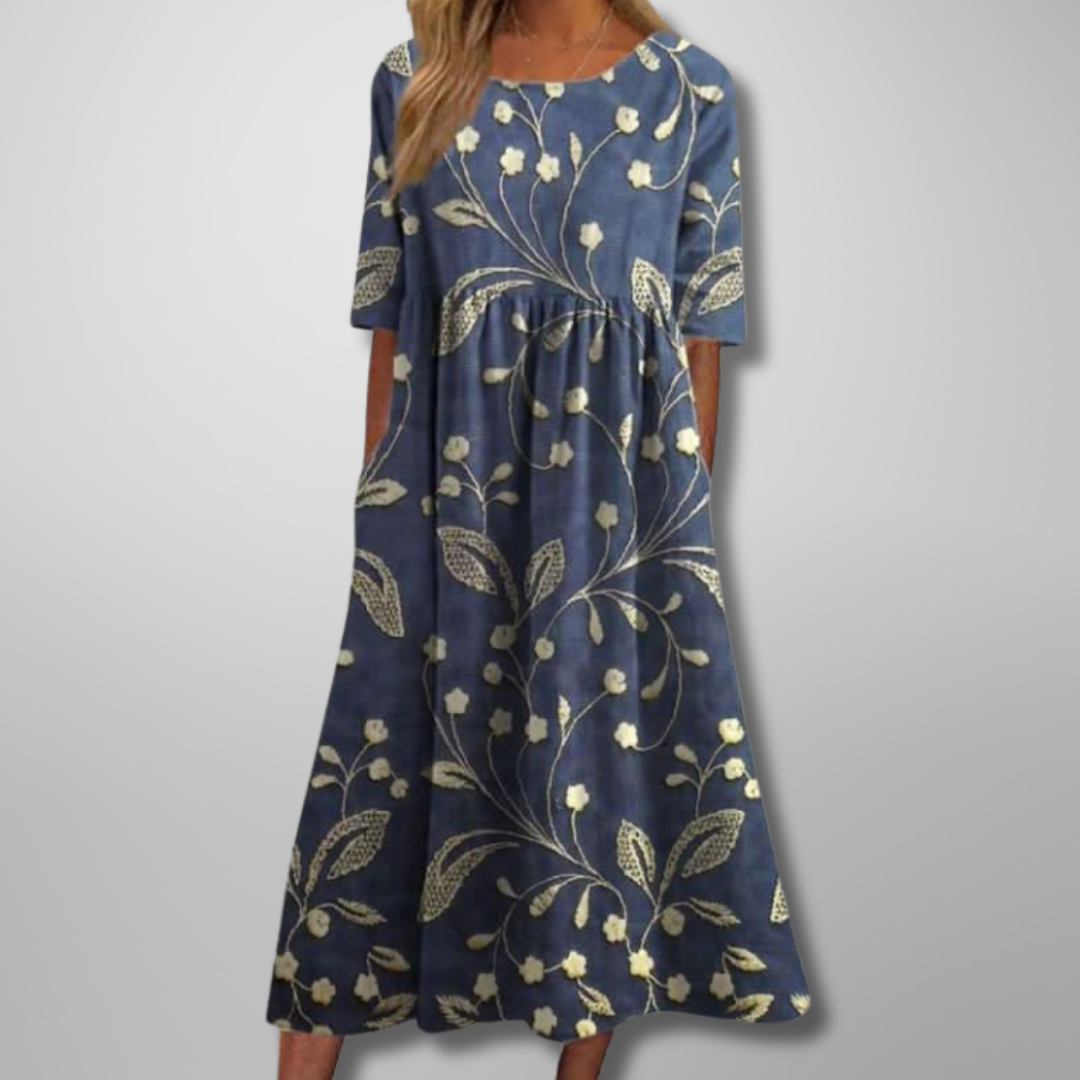 Blumenmuster Midikleid für Frauen – Elegantes Sommerkleid für jeden Anlass