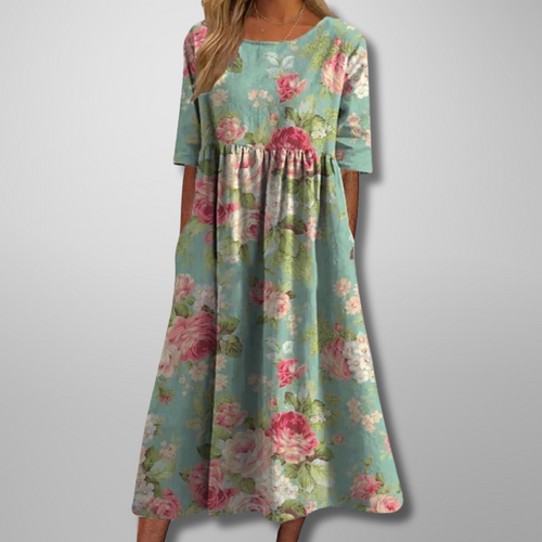 Blumenmuster Midikleid für Frauen – Elegantes Sommerkleid für jeden Anlass