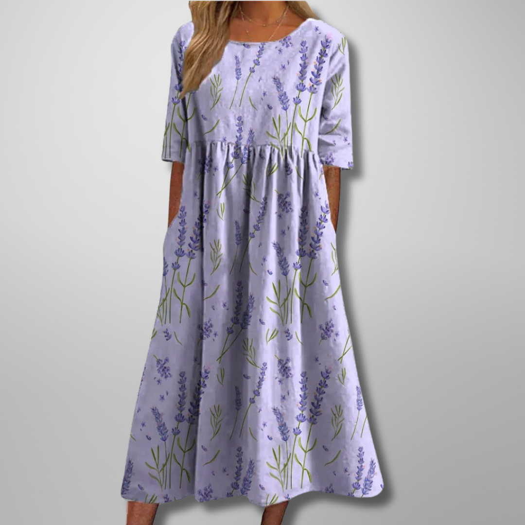 Blumenmuster Midikleid für Frauen – Elegantes Sommerkleid für jeden Anlass