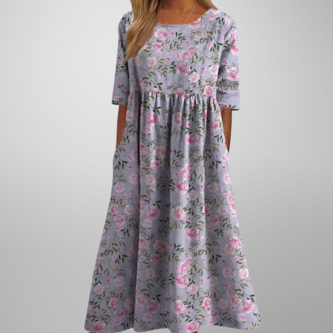 Blumenmuster Midikleid für Frauen – Elegantes Sommerkleid für jeden Anlass