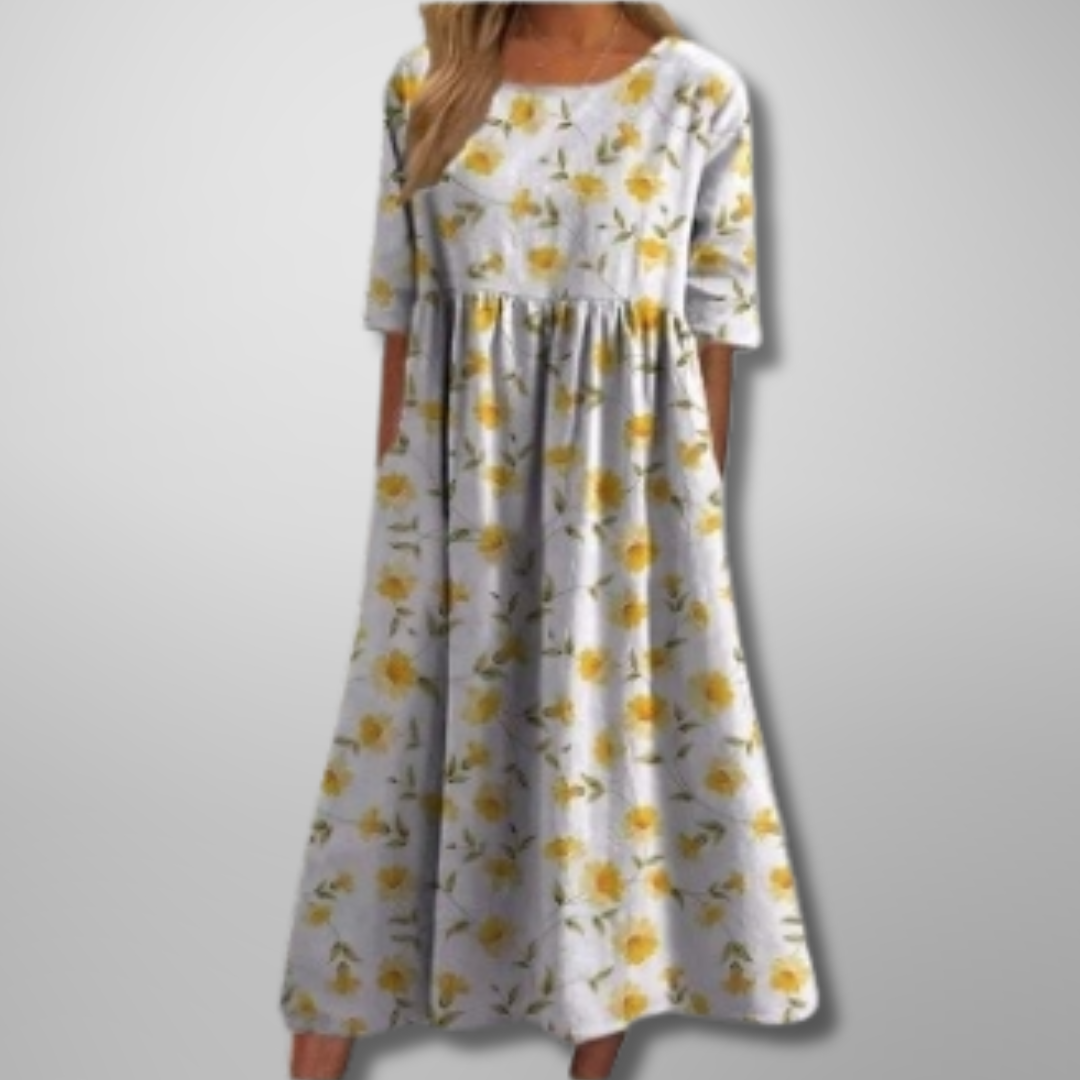 Blumenmuster Midikleid für Frauen – Elegantes Sommerkleid für jeden Anlass