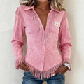 Bluse Damen | Fransendeko & Taillierter Western-Schnitt