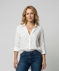Bluse Damen | Klassische Hemdbluse mit Dreiviertelarm & Umlegekragen
