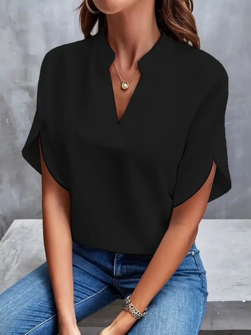 Bluse Damen V-Ausschnitt | Fließender Fall & Eleganter Look