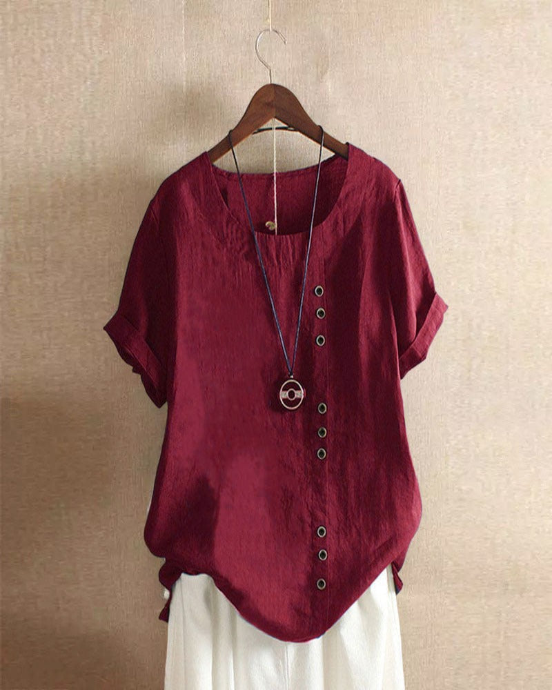 Bluse Oversize Damen | Asymmetrischer Saum & Locker fallender Schnitt