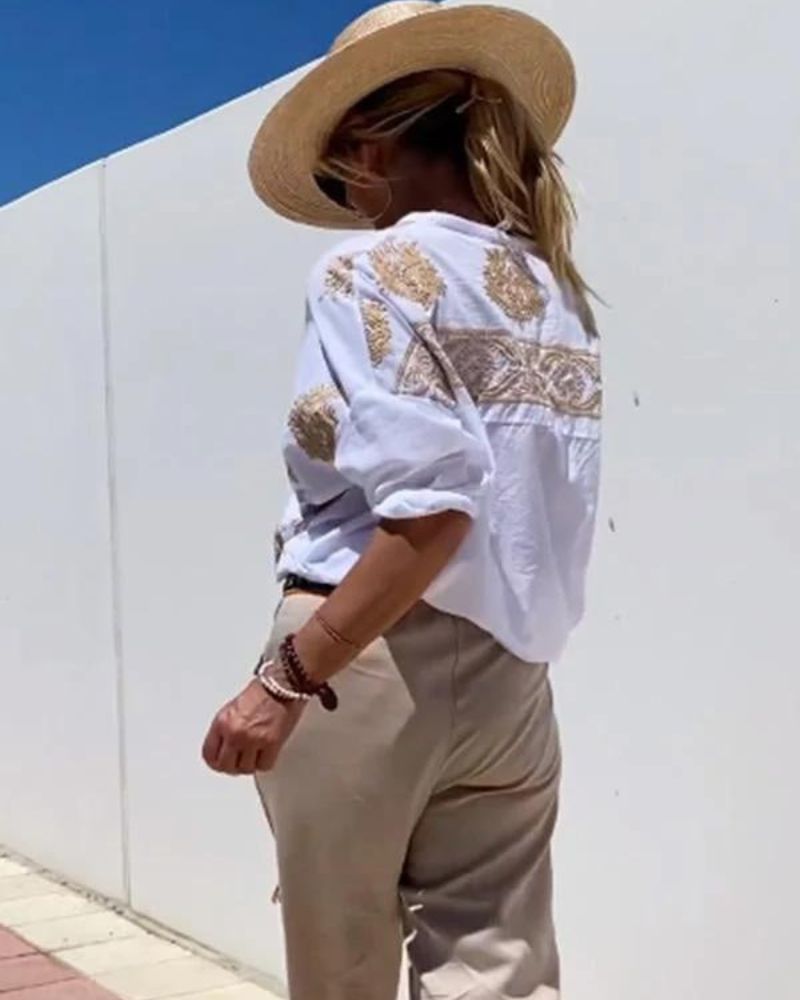 Lina | Bluse mit eleganten Stickereien