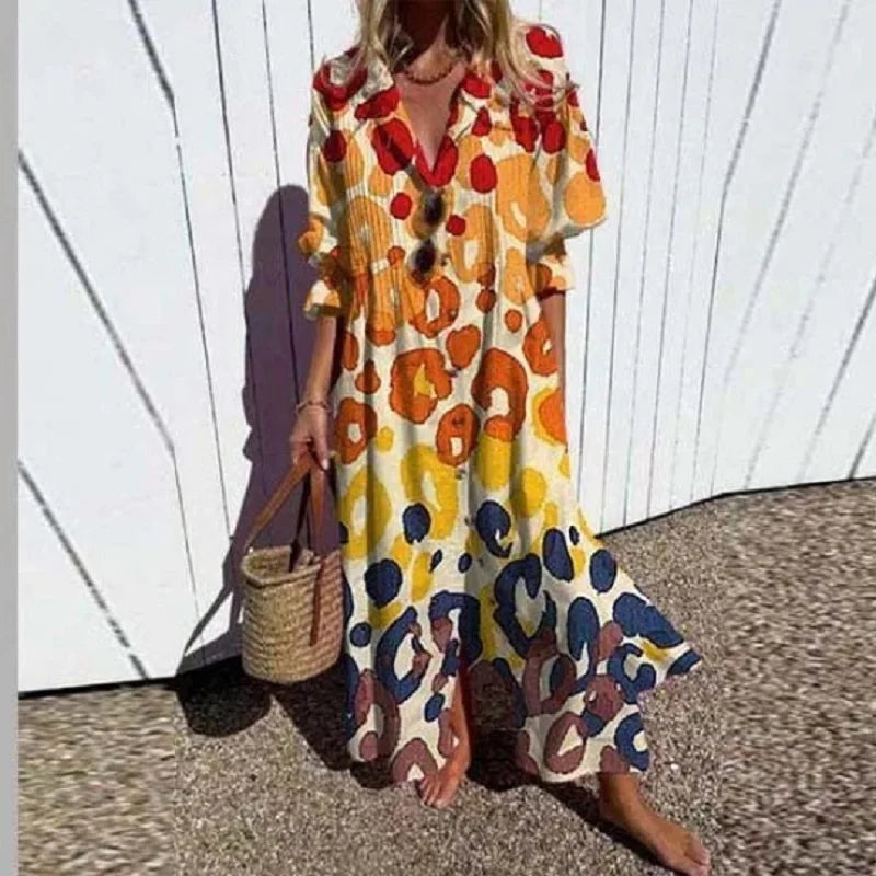 Böhmisches Maxi Kleid – Elegantes Sommermaxikleid für Frauen, Ideal für Strand und Sommerfeste