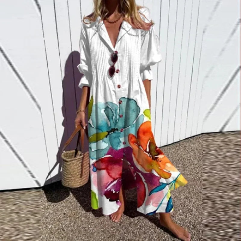 Böhmisches Maxi Kleid – Elegantes Sommermaxikleid für Frauen, Ideal für Strand und Sommerfeste