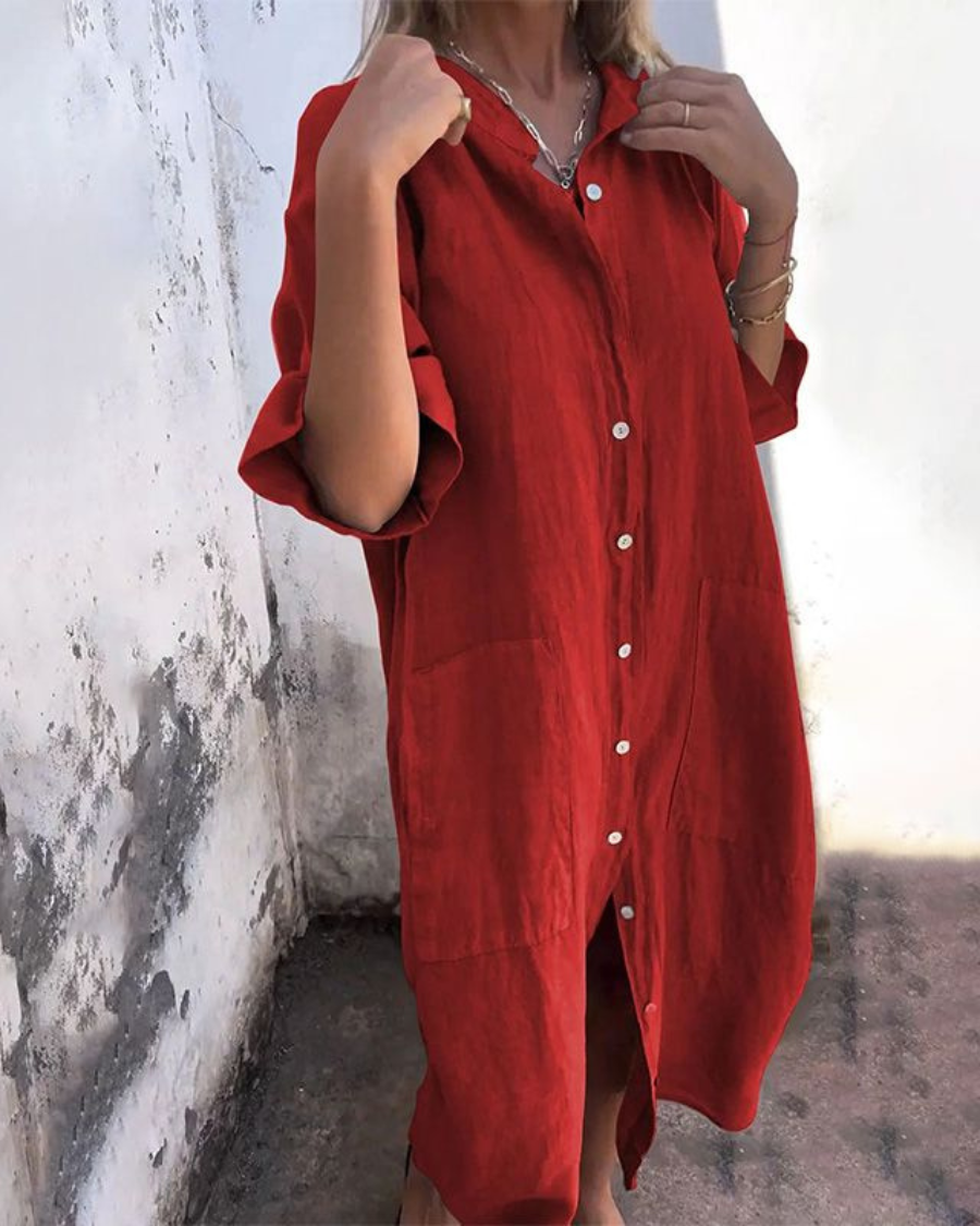 Boho-Hemdkleid Damen – Leichtes, Elegantes Kleid für Sommer, Vielseitig und Stylisch