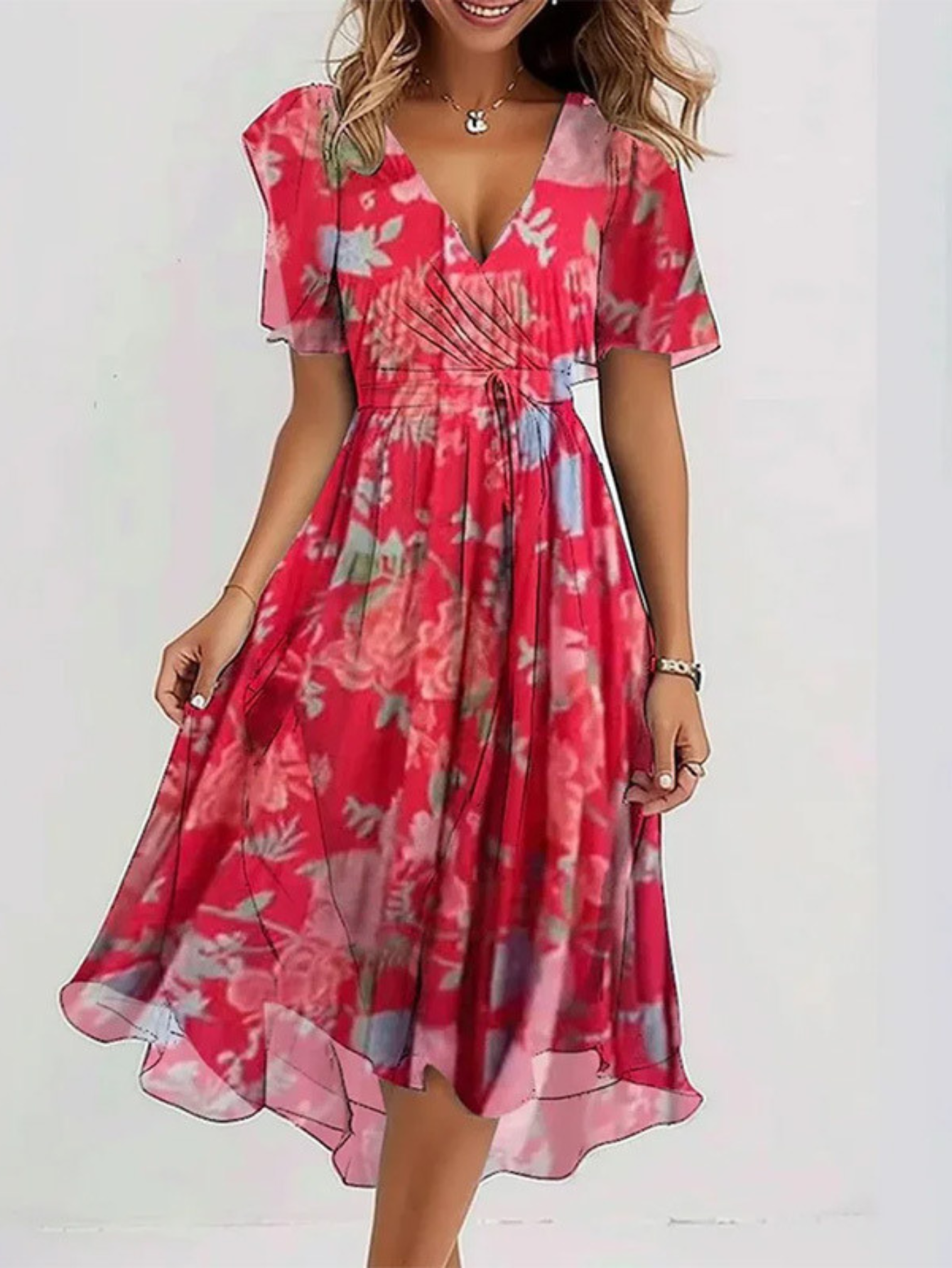 Boho Sommerkleid für Frauen | Elegantes Maxikleid mit Bauchbedeckung