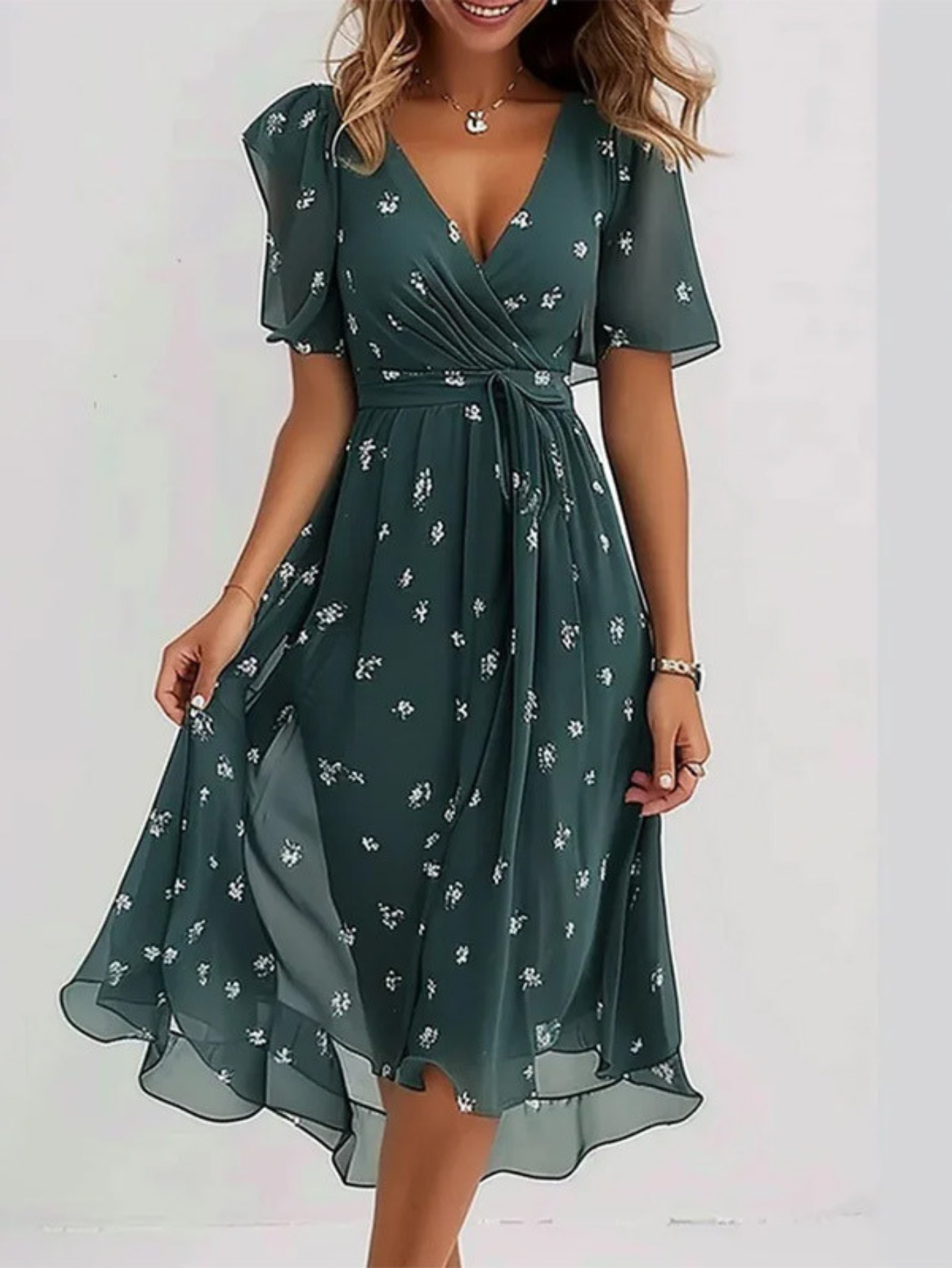 Boho Sommerkleid für Frauen | Elegantes Maxikleid mit Bauchbedeckung