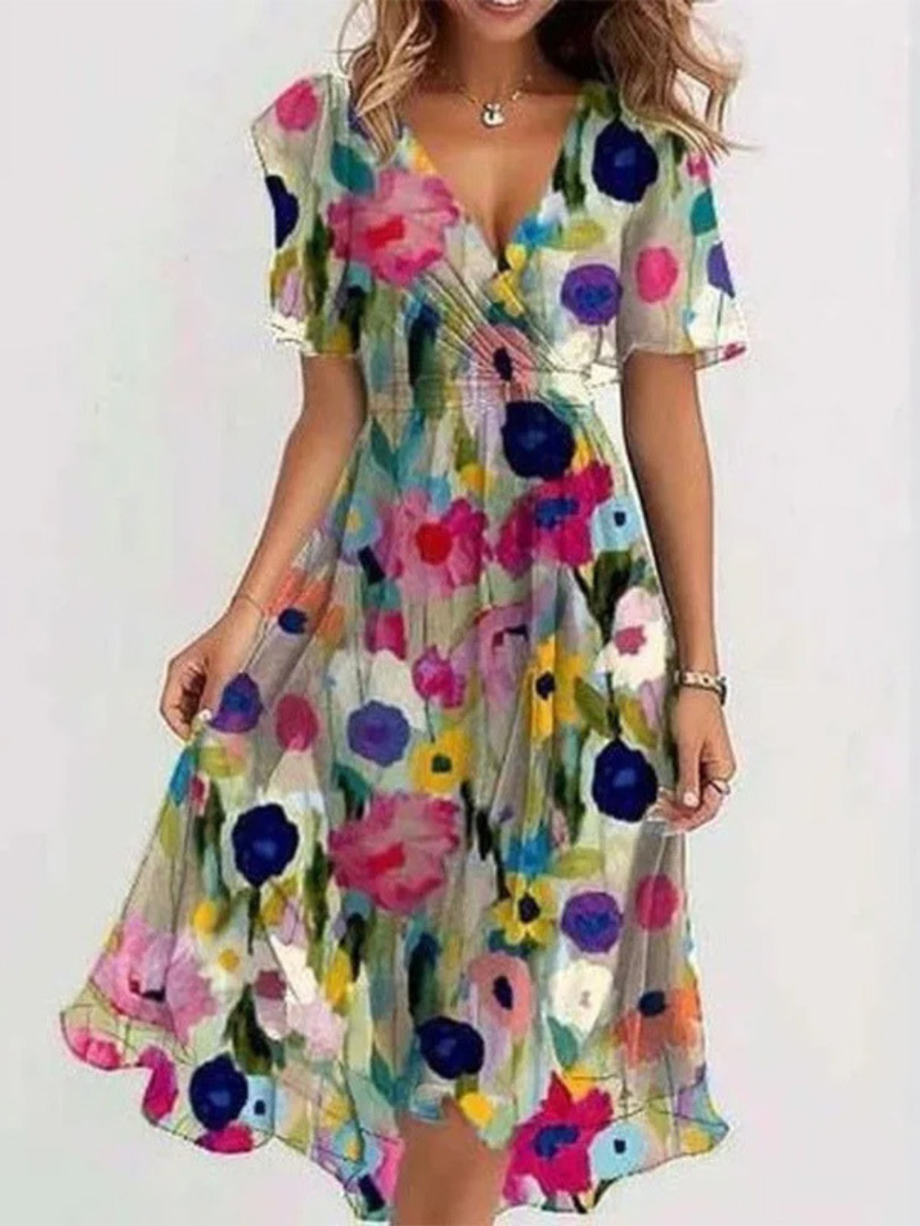 Boho Sommerkleid für Frauen | Elegantes Maxikleid mit Bauchbedeckung