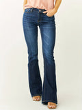 Damen Bootcut Jeans in klassischem Blau mit mittlerer Leibhöhe