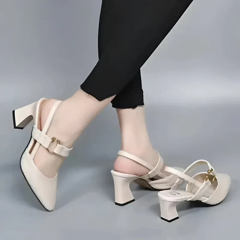 BRENDA / ELEGANTER OFFENER SCHUH MIT ABSATZ