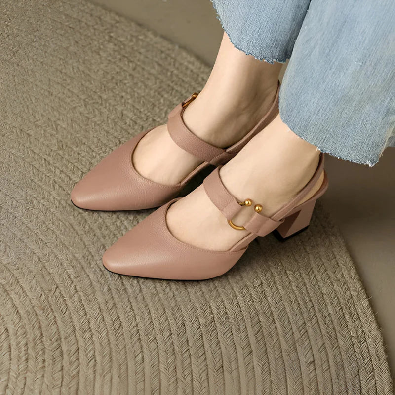 BRENDA / ELEGANTER OFFENER SCHUH MIT ABSATZ