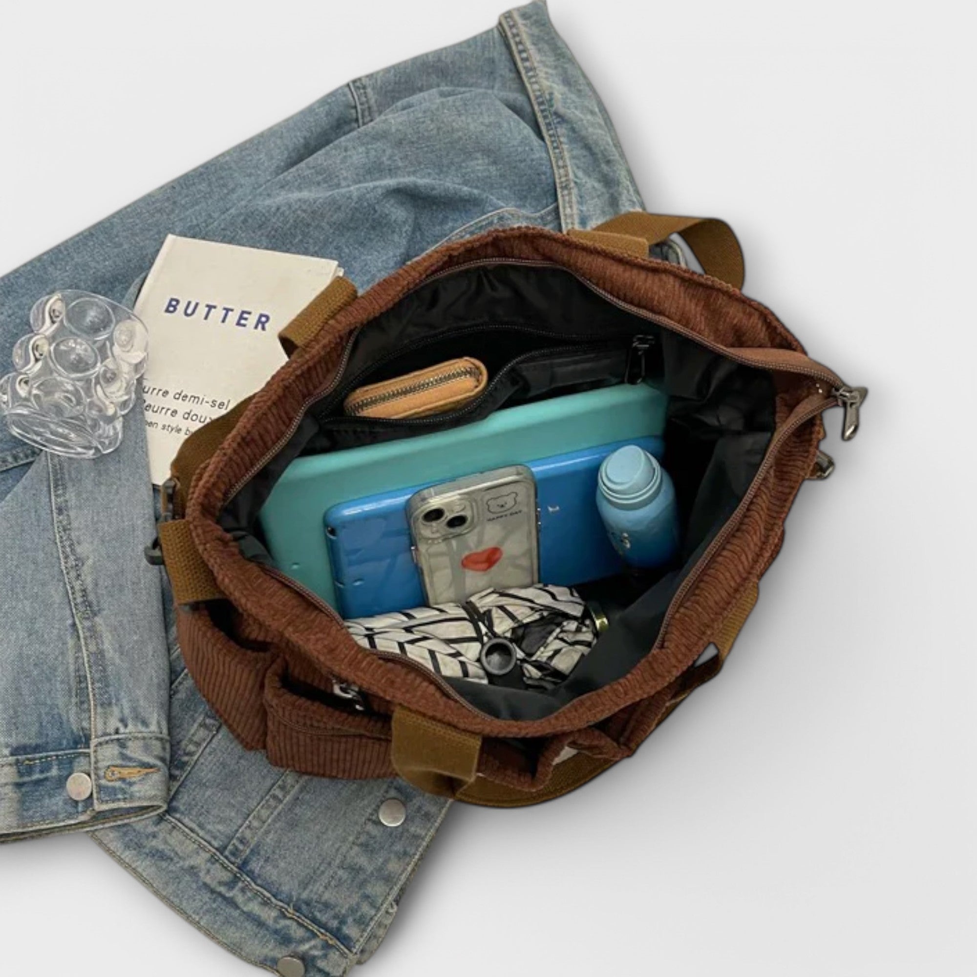 Damen Geräumige Tote-Tasche mit offenem Hauptfach und Innentasche