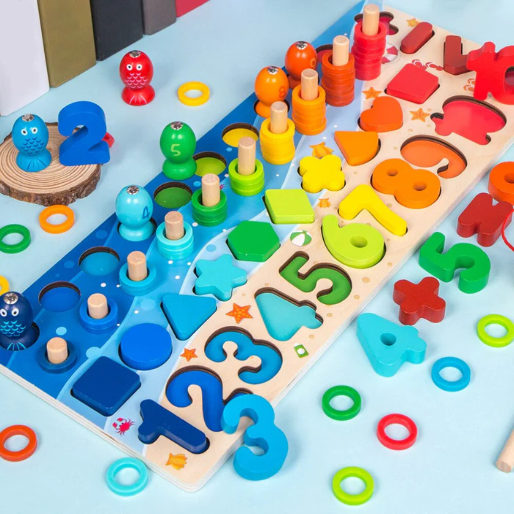 Buchenholzwunder | Montessori-Lernspielzeug für interaktives Lernen