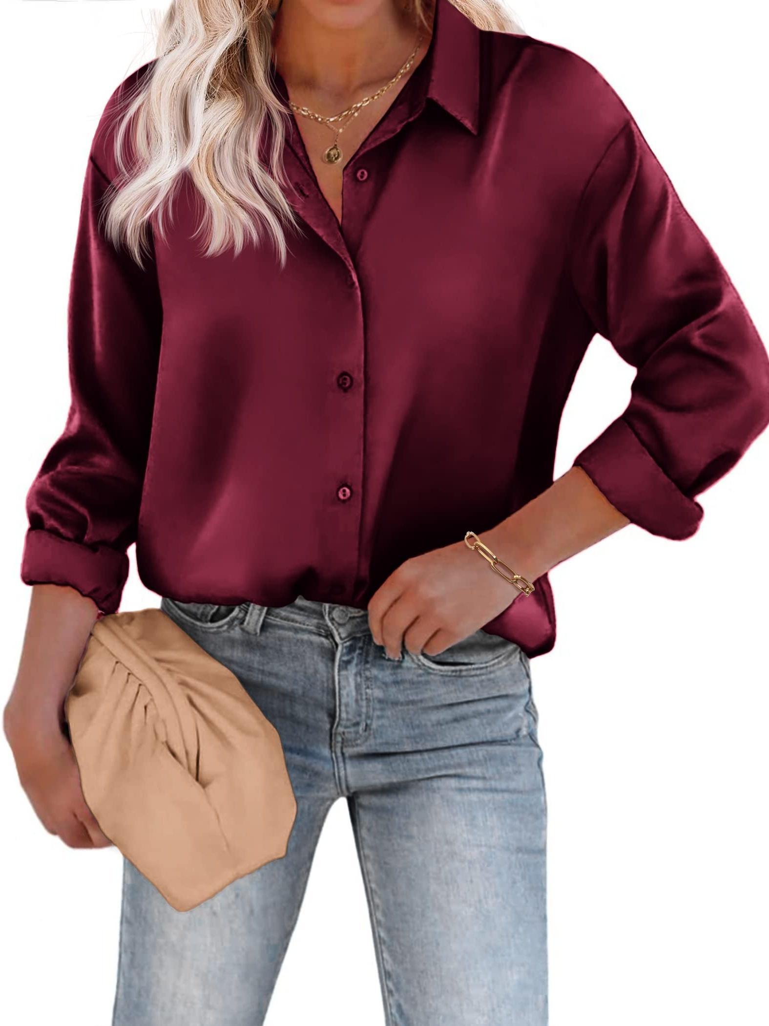 Bluse Damen | Satin-Look & Zeitlos Elegant