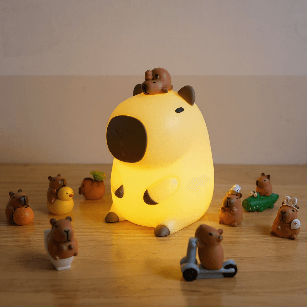 CapybaraGlow | Verstellbares Silikon-Nachtlicht für entspannende Atmosphäre