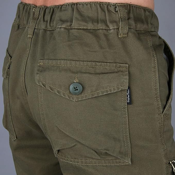 Hose für Herren mit vielen Taschen und Gummizug im geraden Schnitt
