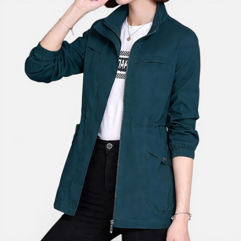 Damen Jacke mit Reißverschluss und Stehkragen