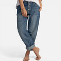 Damen Jeans mit Knopfleiste und geradem Bein