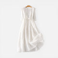 Leinenkleid mit Knopfleiste und Taillenband