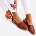 Orthopädische Ballerinas Geflochten Slingback Freizeit Schuhe