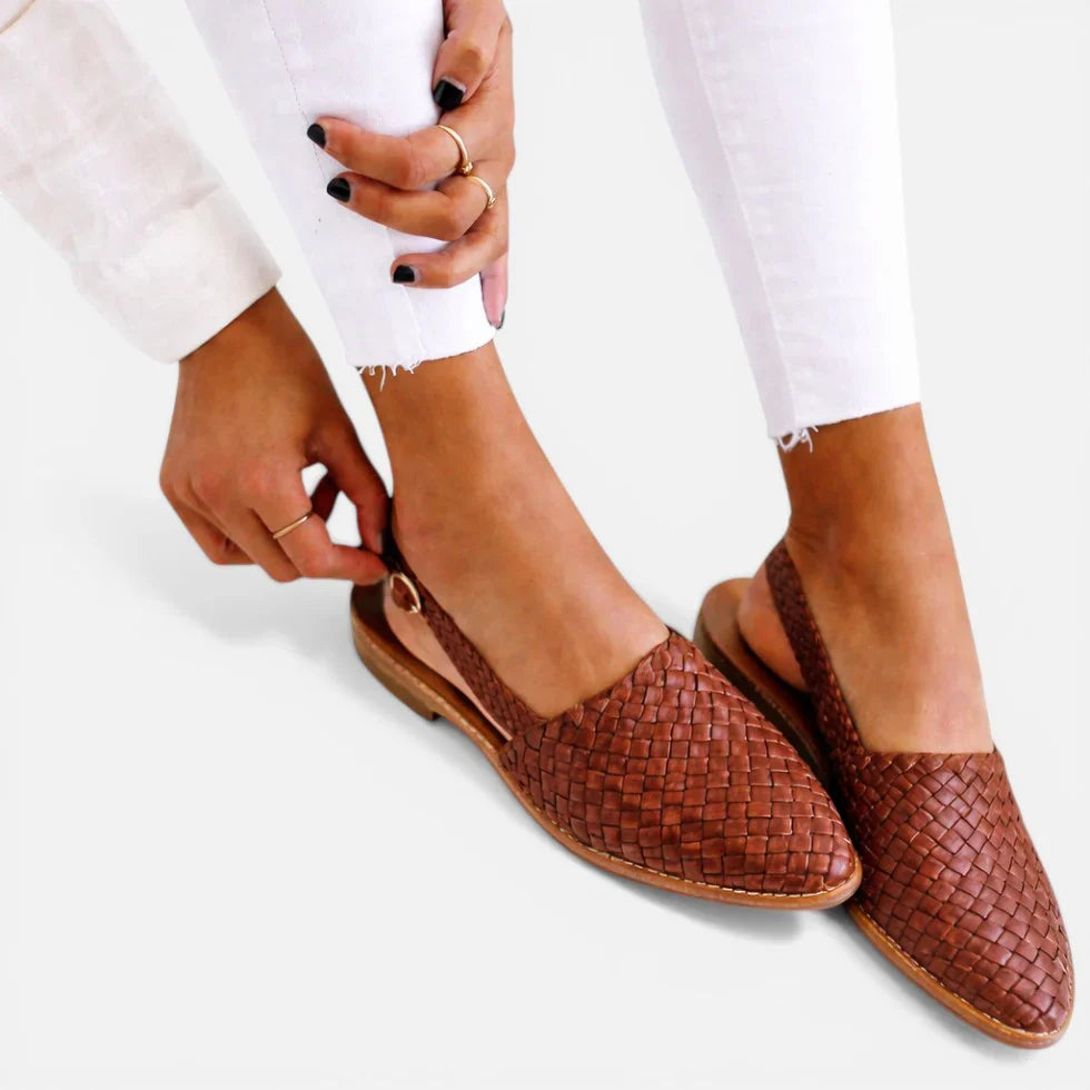 Orthopädische Ballerinas Geflochten Slingback Freizeit Schuhe
