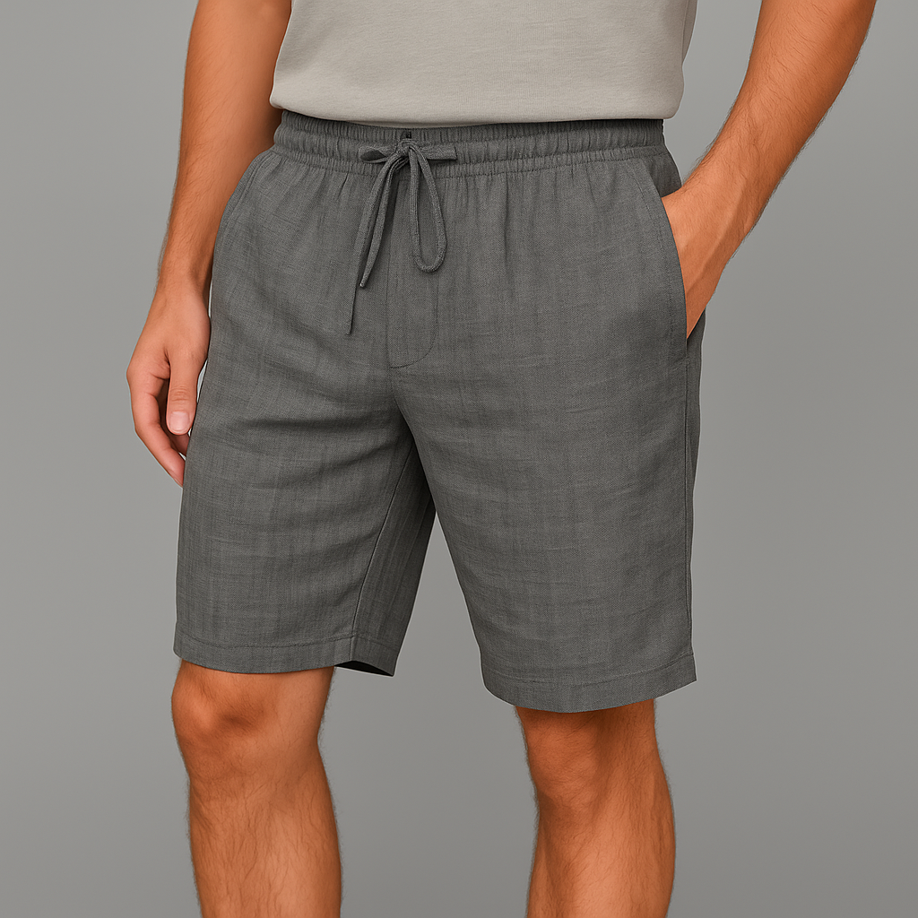 Herren Leinen Sommer Shorts mit elastischem Bund