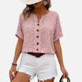 Gisela | Damen Bluse Blumenmuster Knopfleiste – Florales Sommeroberteil Damen 2026