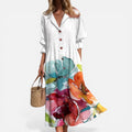 Erna | Damen Midikleid Florales Muster Knopfleiste – Blumenkleid Midi Sommer 2026