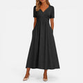 Hilde | Damen Midikleid V-Ausschnitt Taillenfalten – Sommerkleid Midi Elegant 2026