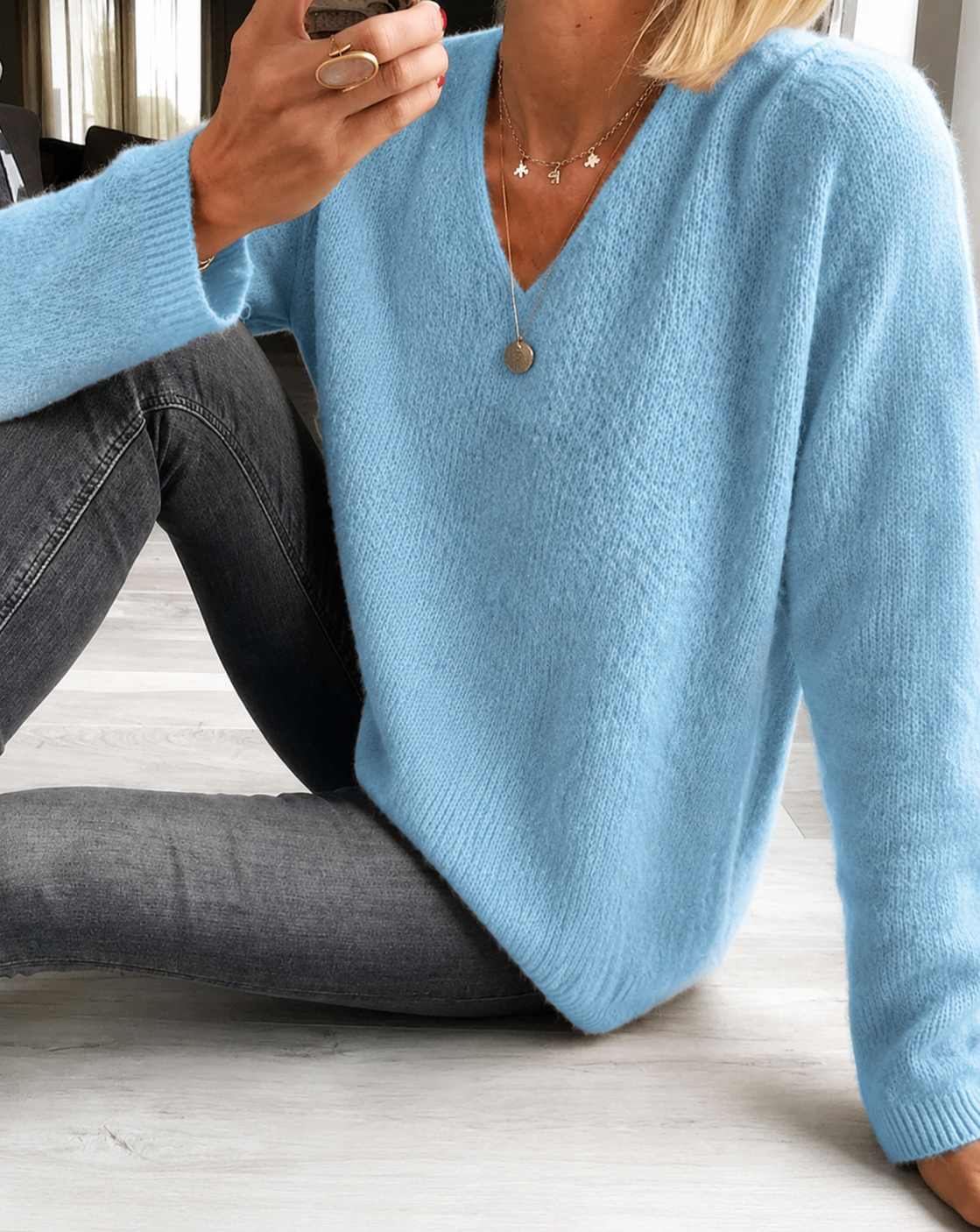 Astrid | Damen V-Ausschnitt Pullover Langarm
