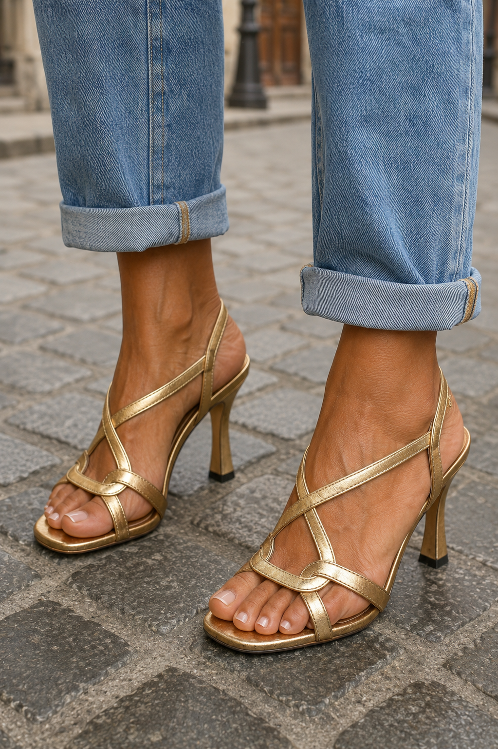 Elisabetta | Goldene Sommer-Sandalen für einen Hauch von Zauber