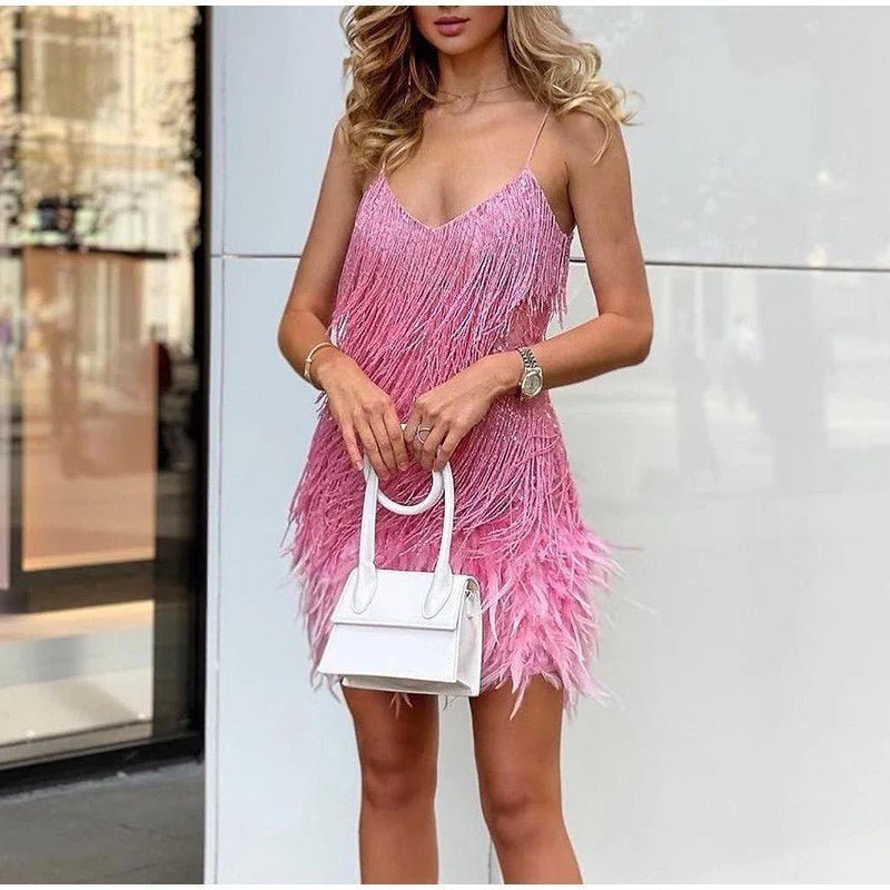 Cocktailkleid Damen | Dynamischer Fransen-Look & figurbetonte Passform