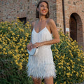 Cocktailkleid Damen | Dynamischer Fransen-Look & figurbetonte Passform