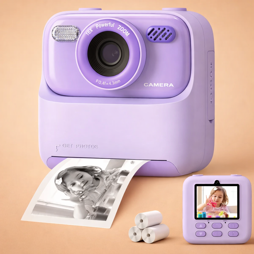 SnapJoy | Bunte Sofortbildkamera für Kinder mit HD-Selfie-Funktion